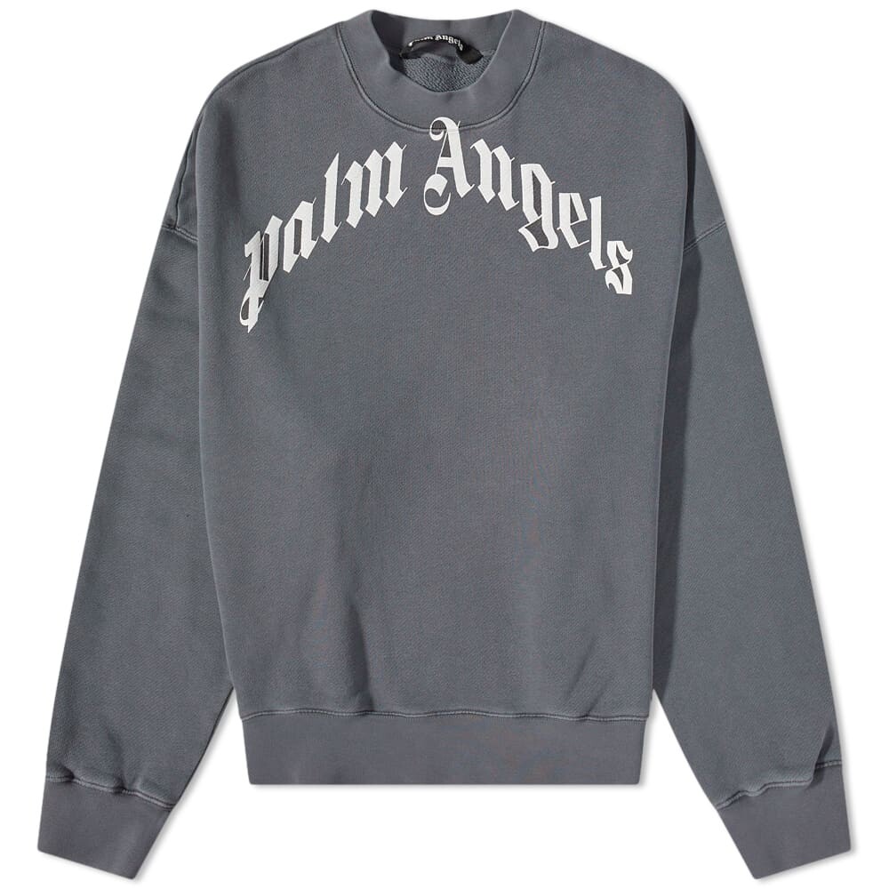 

Толстовка Palm Angels Curved Logo Crew Sweat, Серый