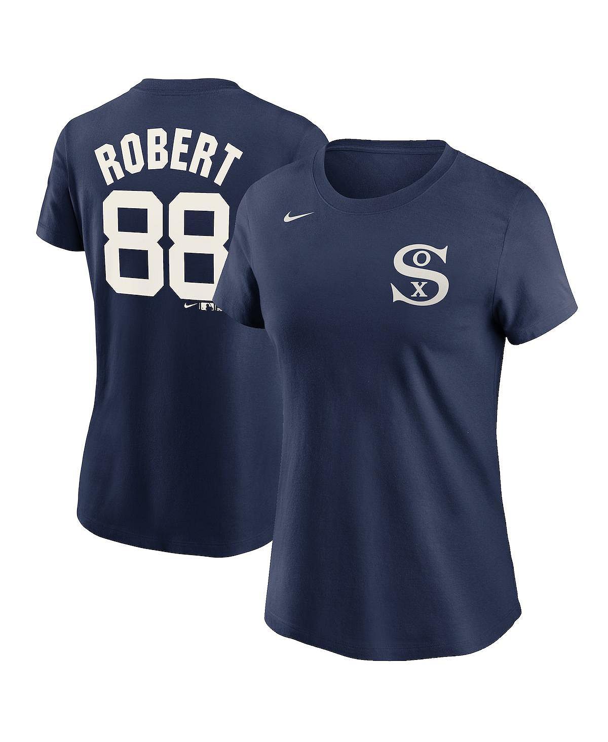 Женская футболка luis robert navy chicago white sox 2021 field of dreams name and number Nike, синий