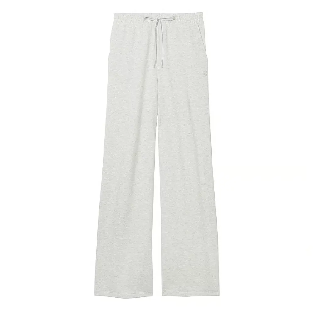 

Брюки Victoria's Secret Cotton High-Rise Fleece Mid Rise Lounge, светло-серый
