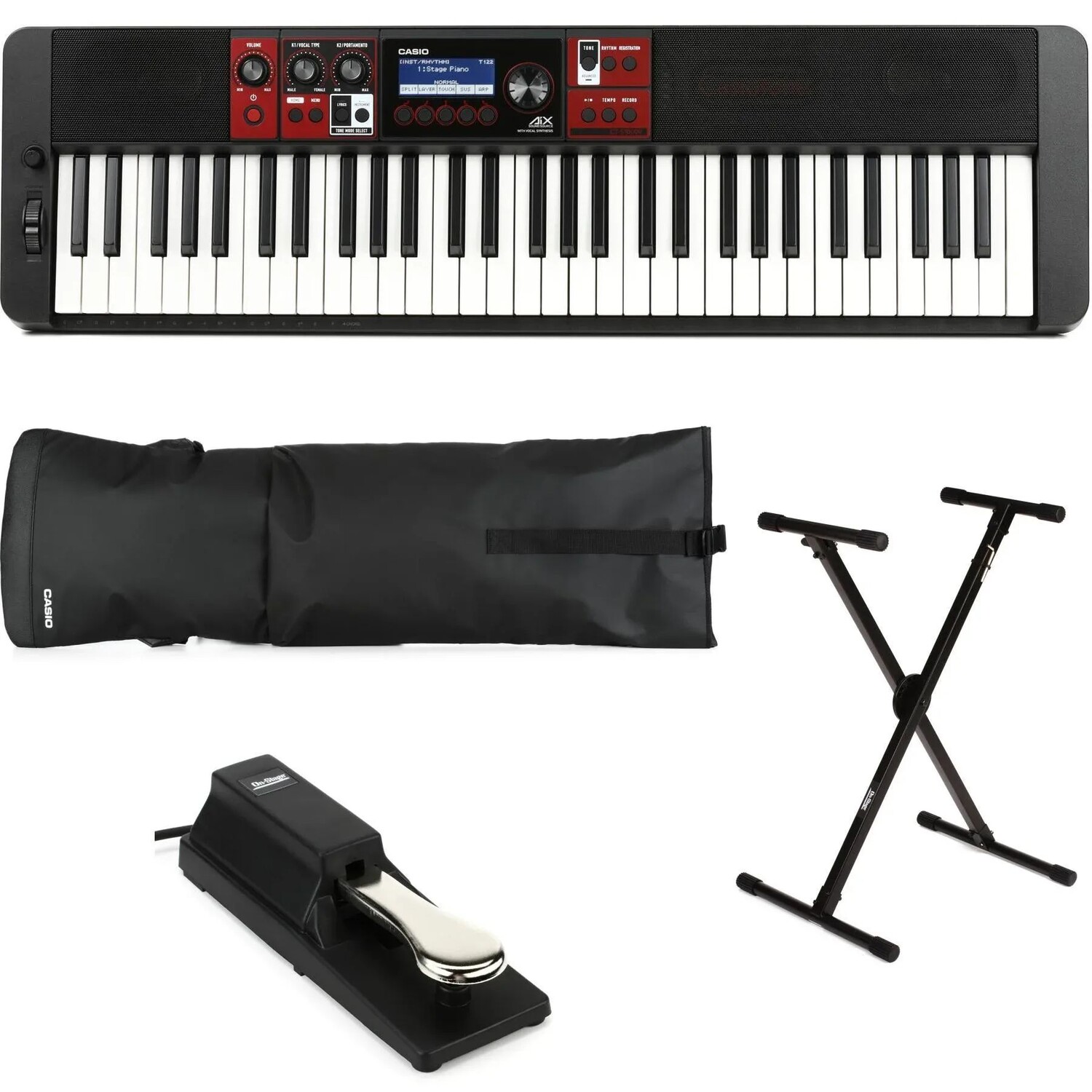 

Casio Casiotone CT-S1000V 61-клавишная клавиатура-аранжировщик, сценический комплект