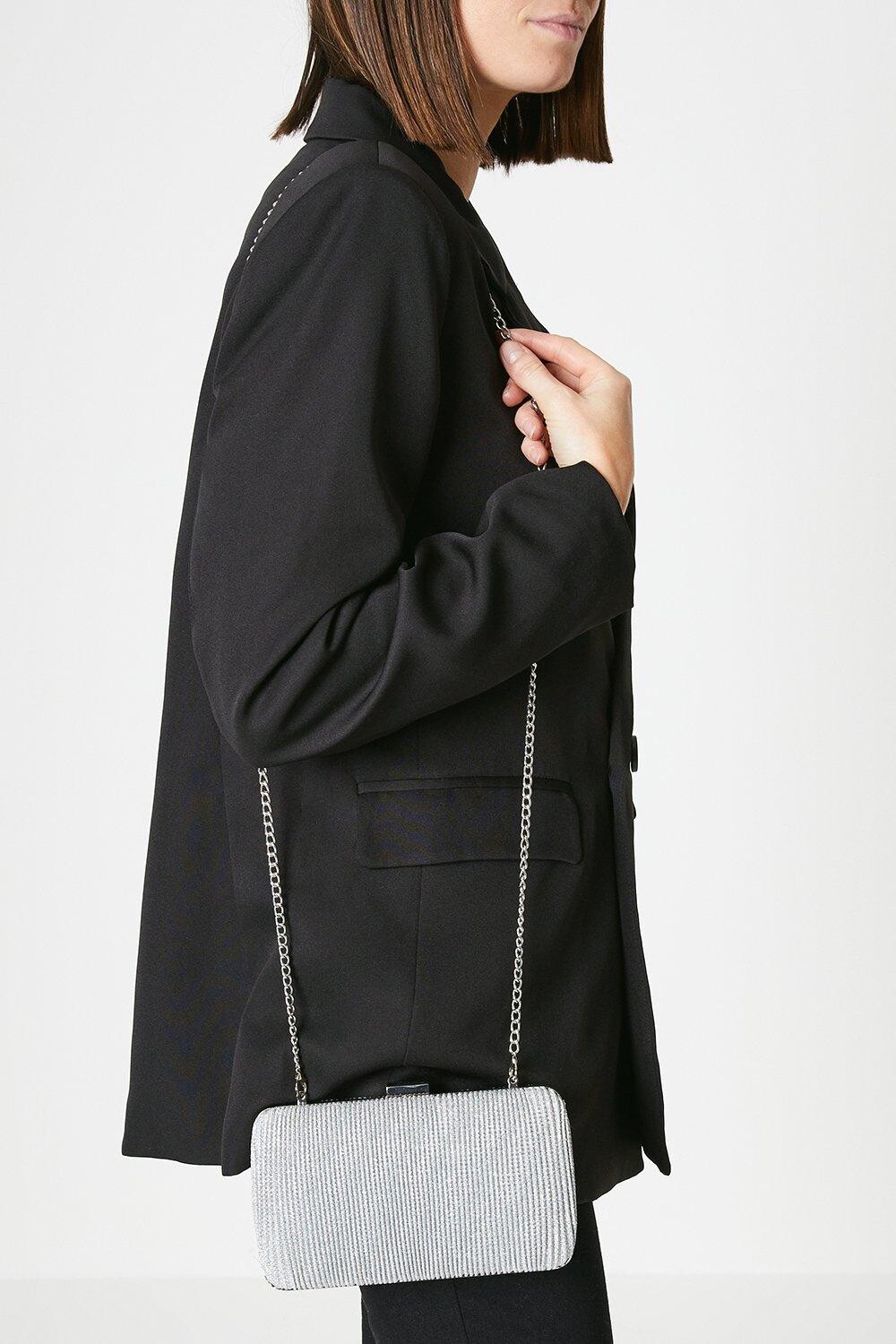 

Клатч Billie Shimmer Dorothy Perkins, серебро