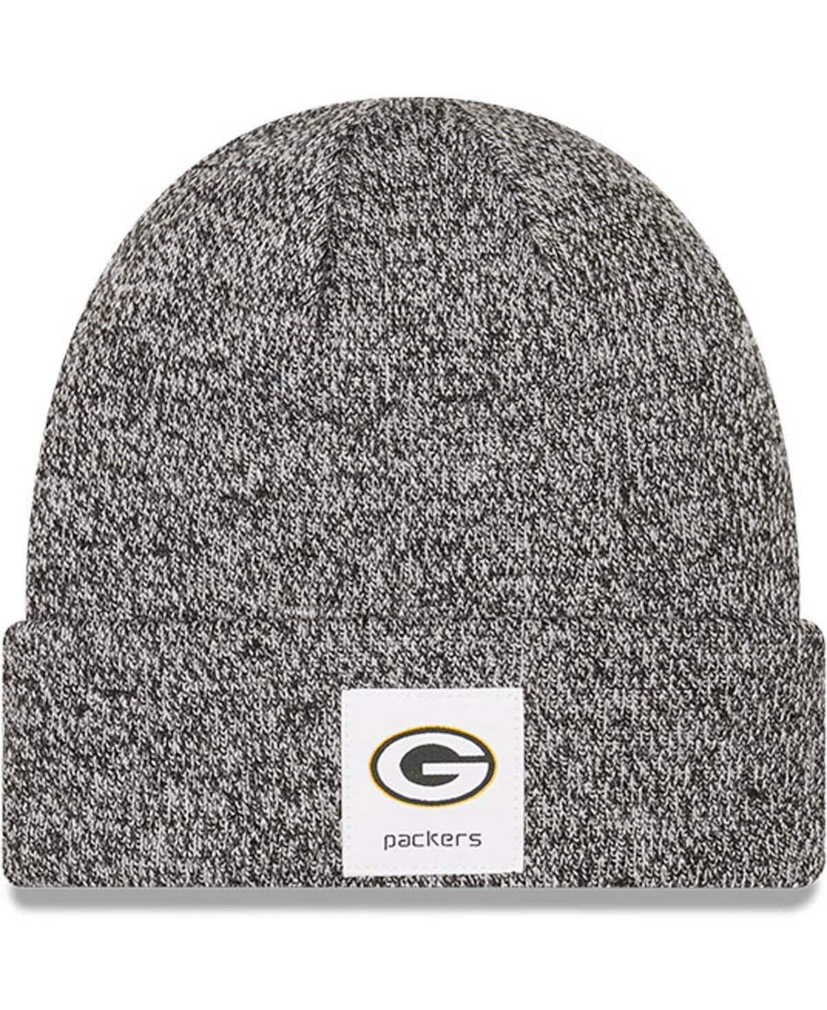 

Мужская черная вязаная шапка с манжетами Green Bay Packers Hamilton с утепленным рисунком New Era