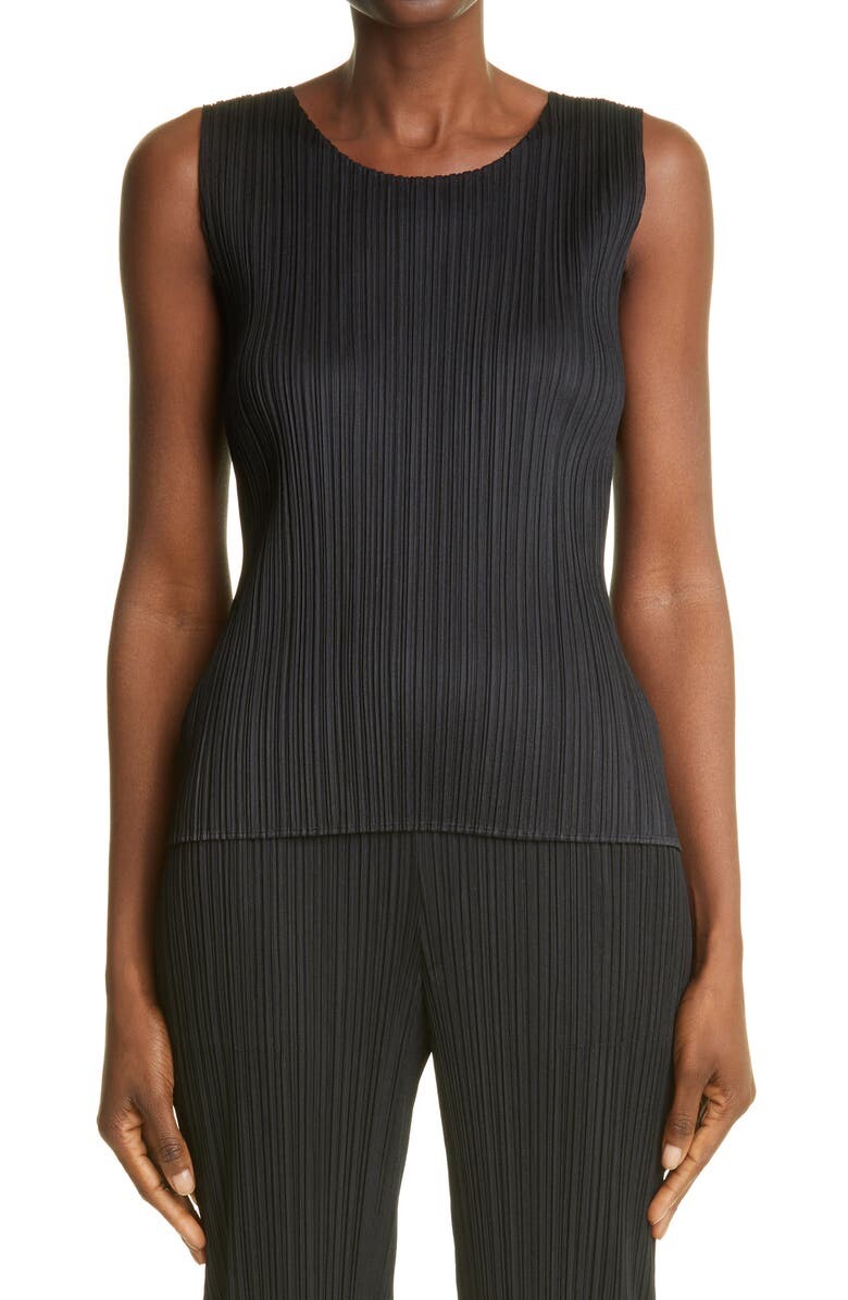 

Плиссированный топ без рукавов Basics PLEATS PLEASE ISSEY MIYAKE, черный