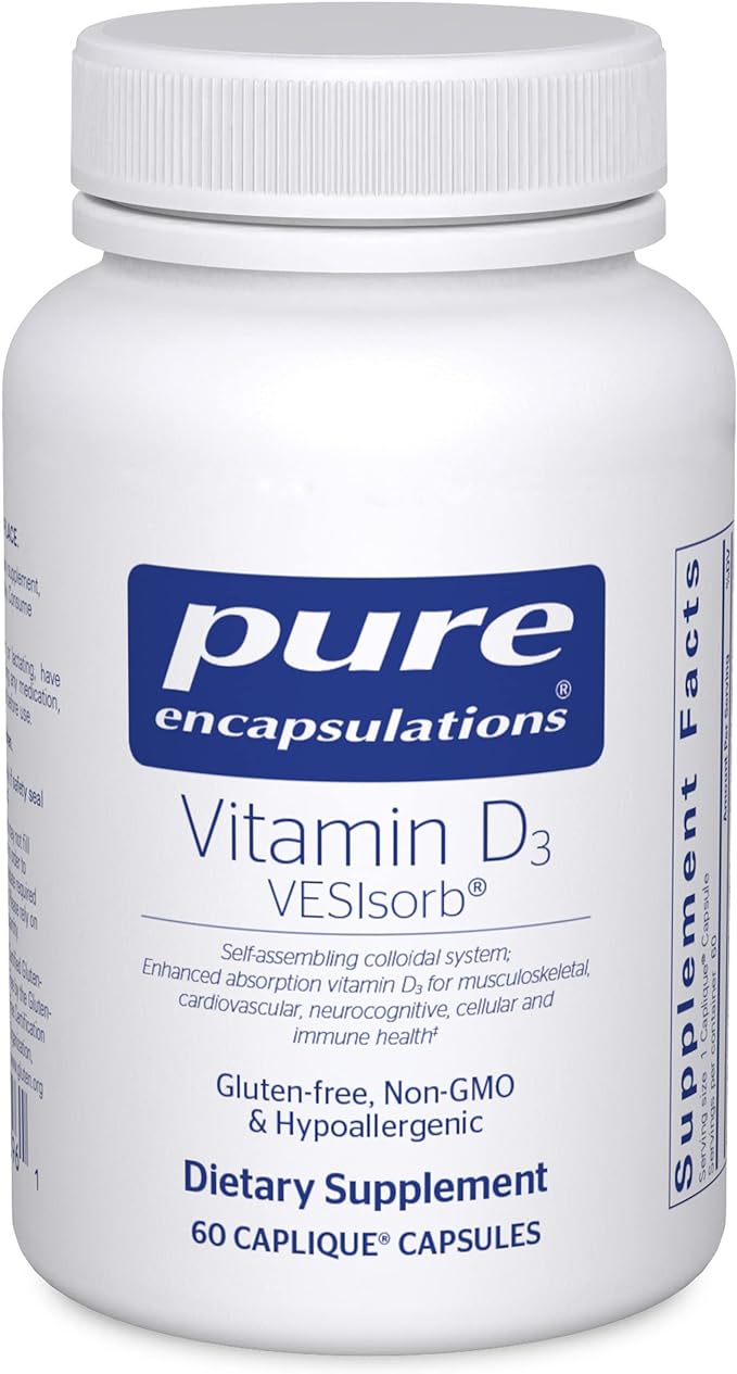 Витамин Pure Encapsulations D3, 60 капсул витамин d3 max 5 60 капсул