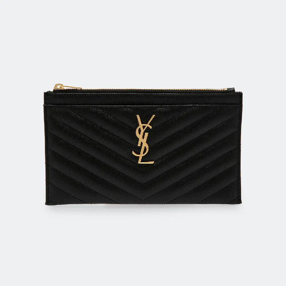 Сумка SAINT LAURENT Monogram quilted leather pouch, черный стеганый кожаный рюкзак laurel c iel черный