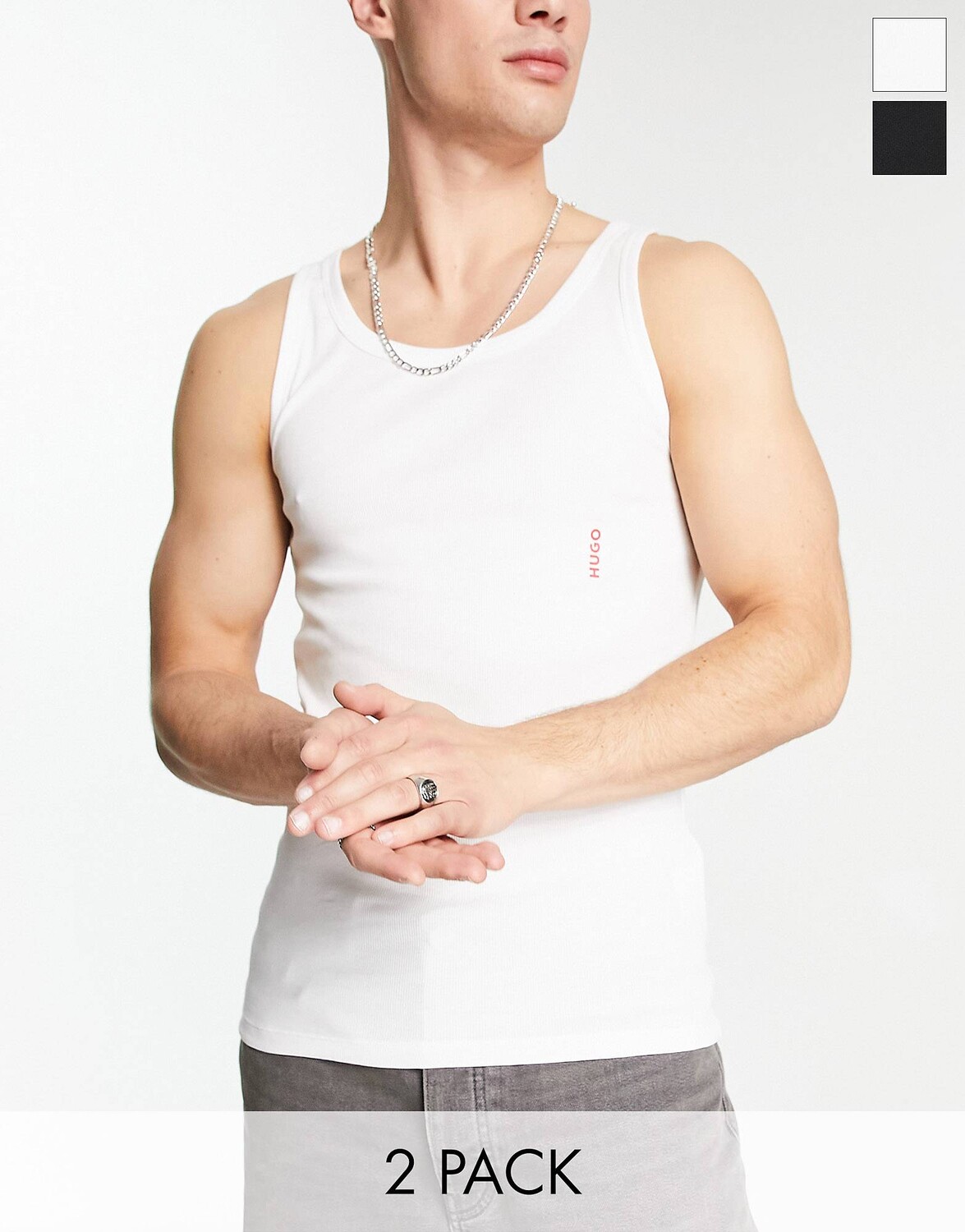 

Комплект из 2 топов HUGO Bodywear черного и белого цветов