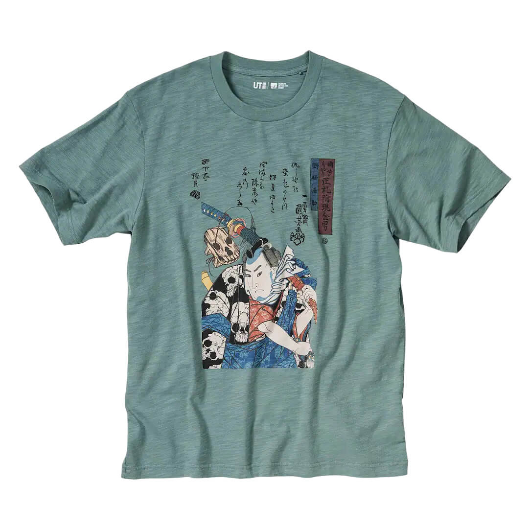Футболка Uniqlo UT Graphic Ukiyo-e (Kuniyoshi), зеленый футболка uniqlo ut graphic ukiyo e hokusai темно синий