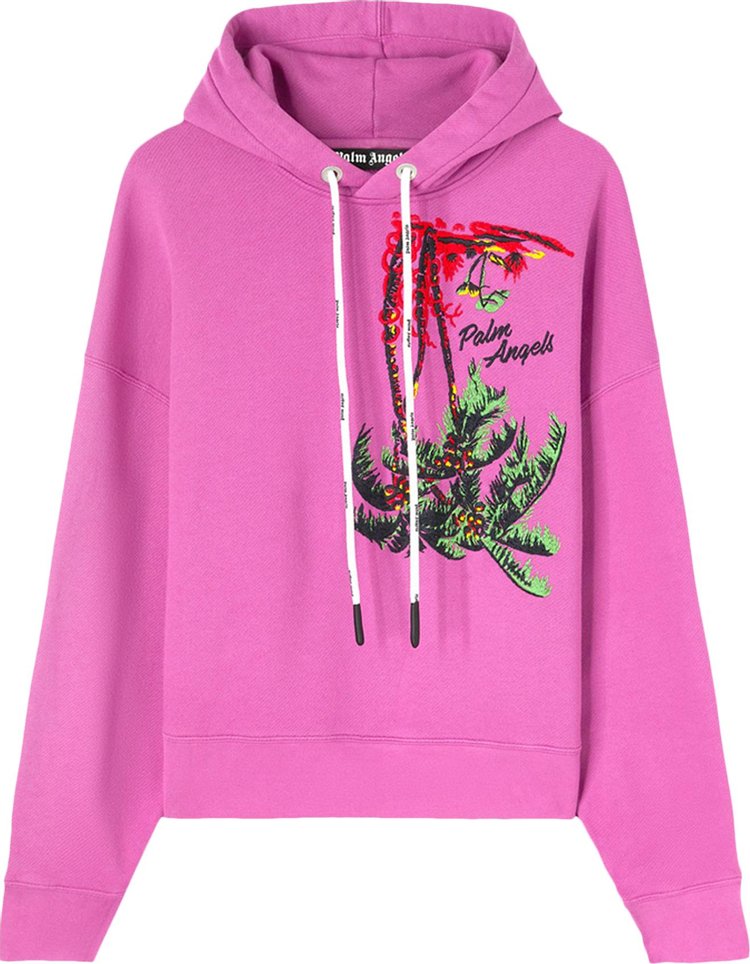 Худи Palm Angels Upside Down Palm Hoodie 'Purple/Green', фиолетовый - фото