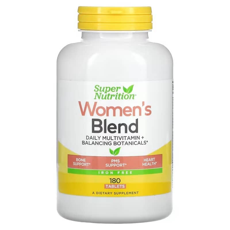 

Мультивитамины для женщин Super Nutrition без железа, 180 таблеток