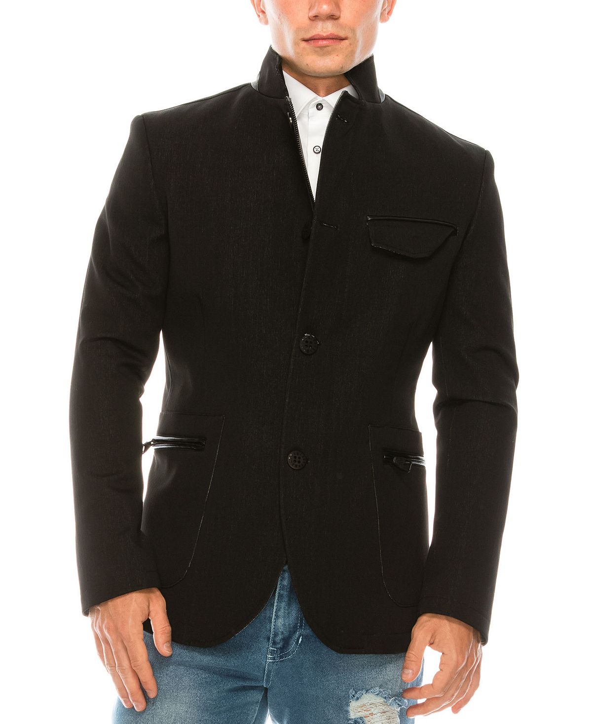 Мужская современная повседневная спортивная куртка с воротником-стойкой RON TOMSON, черный вязаный кардиган ron tomson серый