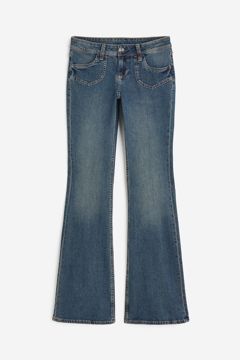 

Расклешенные низкие джинсы H&M, темно-синий