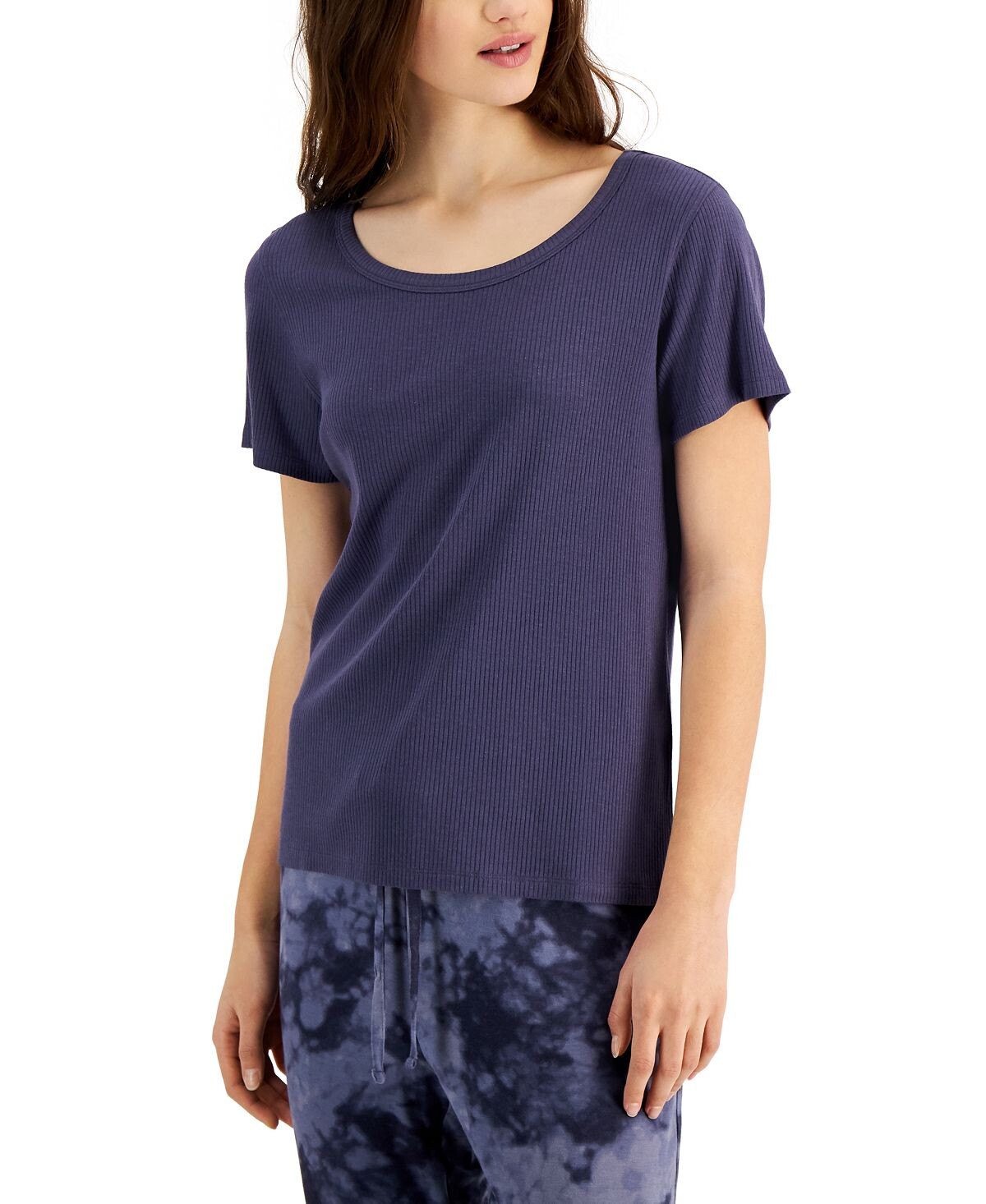 

Однотонный топ для сна в рубчик, созданный для macy's Jenni, мульти
