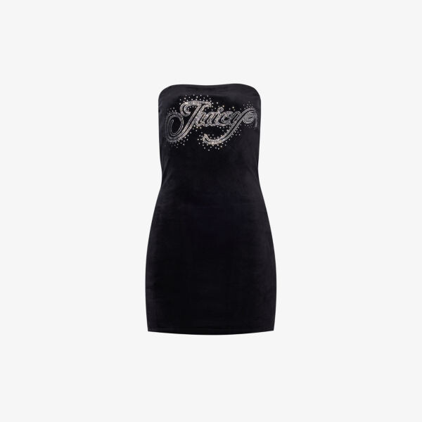 

Велюровое платье мини Anderson со стразами Juicy Couture, черный