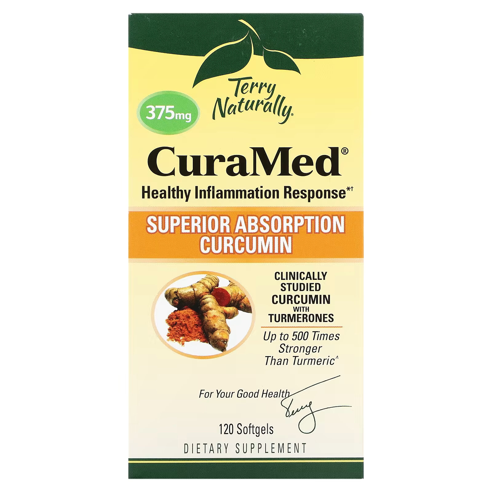 Terry Naturally, CuraMed, 375 мг, 120 мягких желатиновых капсул terry naturally tart cherry 120 капсул