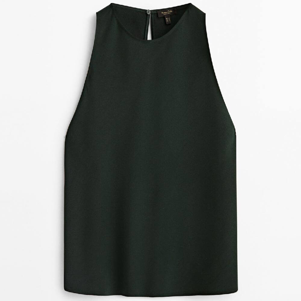 

Топ Massimo Dutti Loose-fitting Halter Neck, темно-зеленый