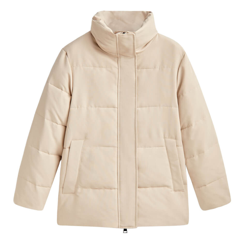 

Куртка Massimo Dutti Puffer With Topstitching, кремовый
