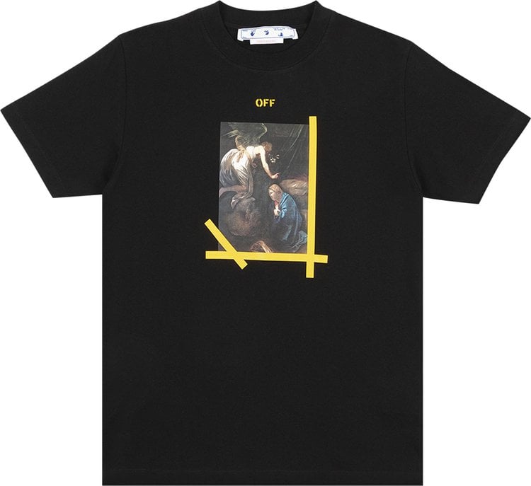 Футболка Off-White Caravaggio Print T-Shirt 'Black/White', черный - фото