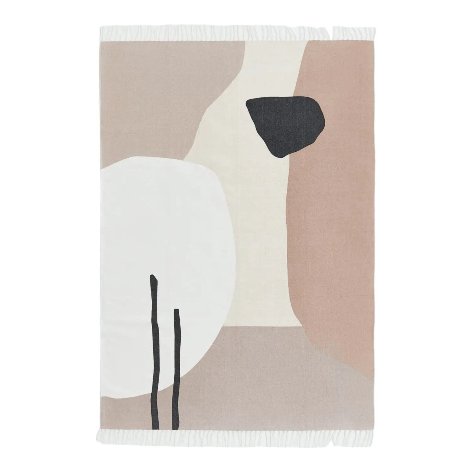 

Ковер H&M Home Large Cotton, бежевый/с рисунком