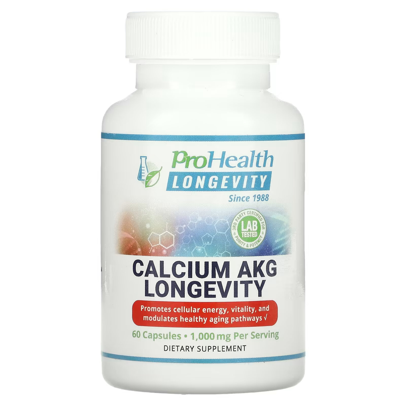 ProHealth Longevity, Calcium AKG Longevity, 1000 мг, 60 капсул prohealth longevity l теанин успокаивающий 60 капсул