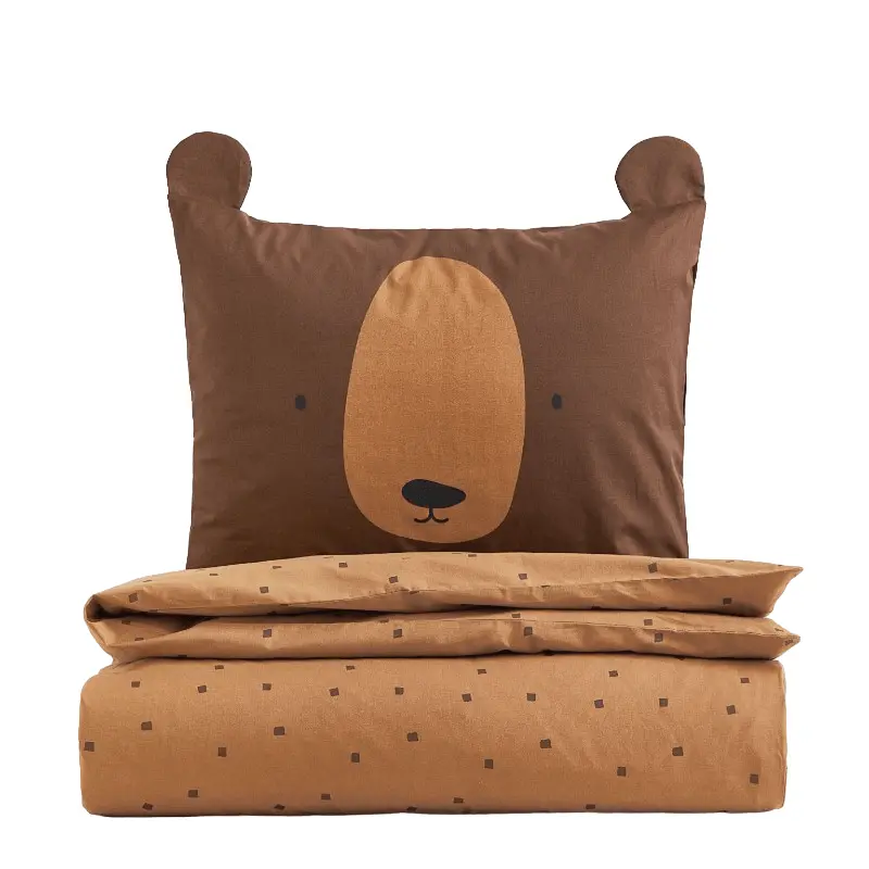

Комплект односпального постельного белья H&M Home, коричневый/принт
