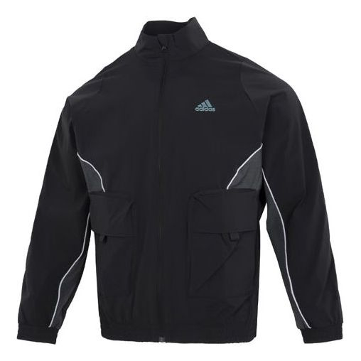 Куртка Adidas St Pkt Wvjkt Athleisure Casual Sports Logo Stand Collar Woven Black, Черный куртка adidas originals logo stand collar hi4657 коричневый