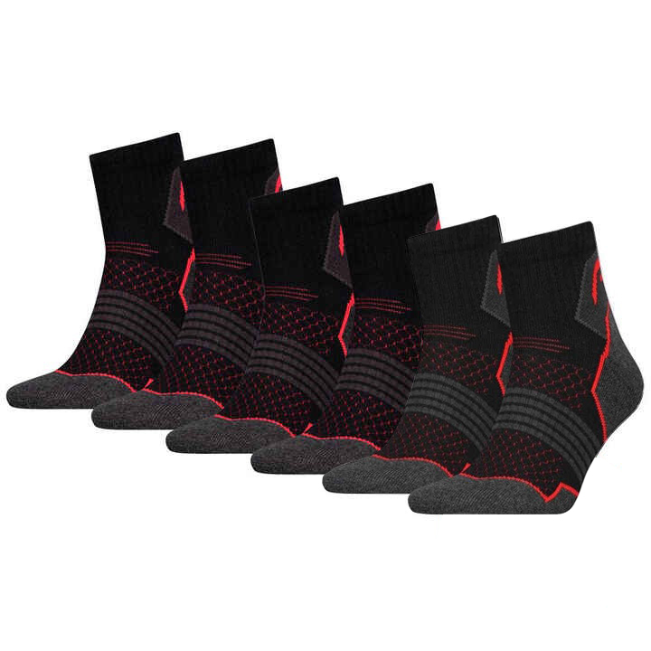 Комплект походных носков до щиколотки Head Unisex, 6 пар, черный/красный new style big head ankle boots eva fashionwomen