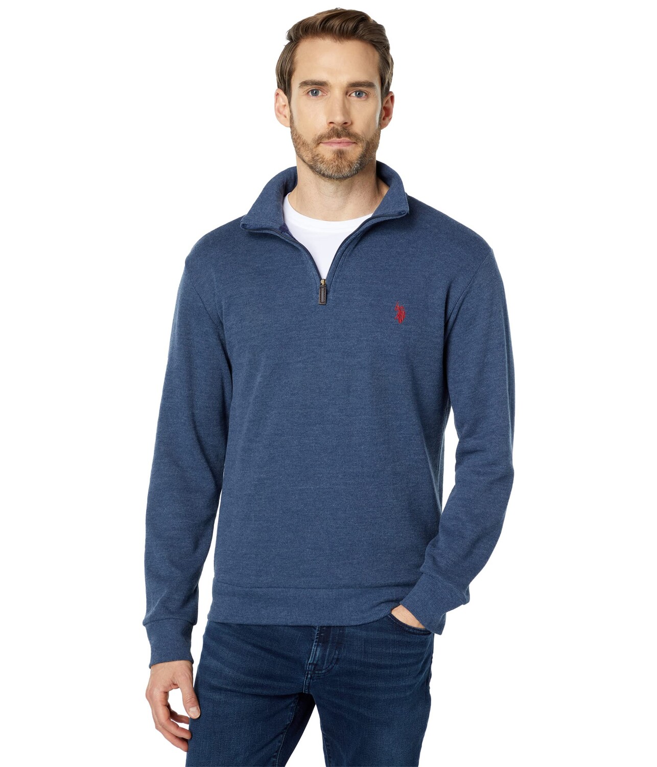 

Пуловер U.S. POLO ASSN., Long Sleeve 1/4 Zip Flatback