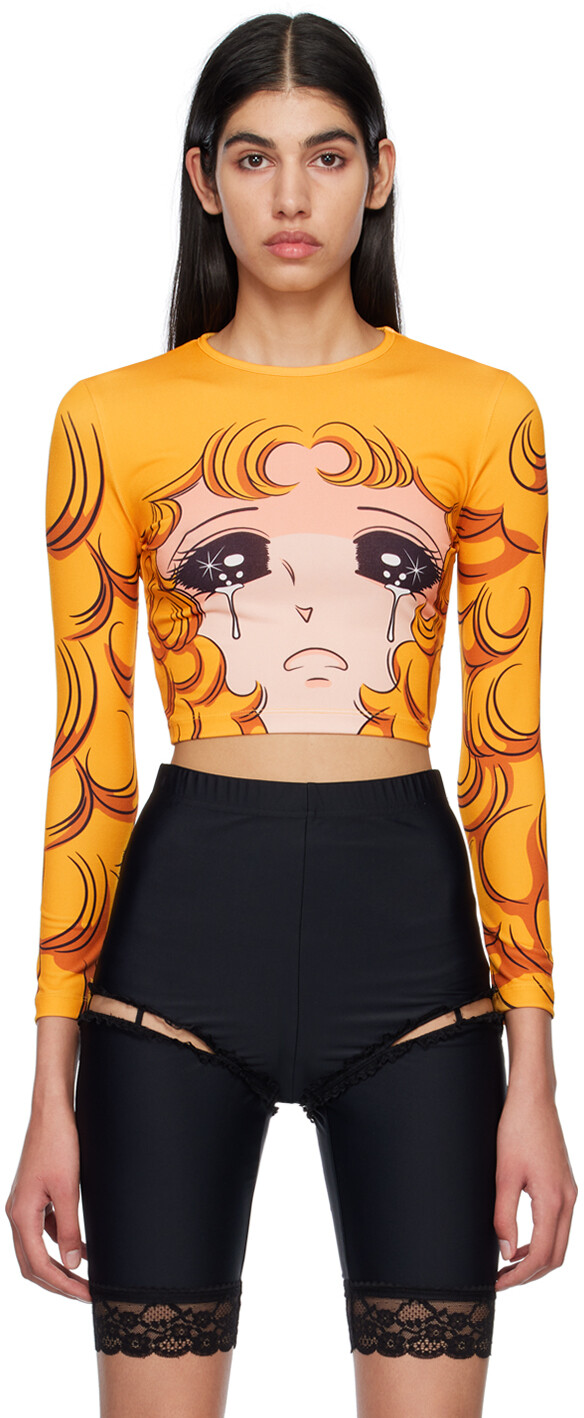 

Эксклюзивная желтая футболка с длинным рукавом SSENSE Crying Girl Pushbutton, Желтый