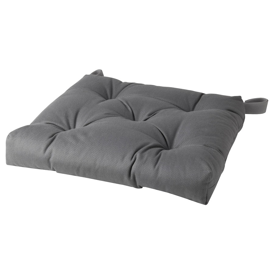 подушка на стул malörtsmott ikea 32 см серый Подушка для стула Ikea Malinda, 40/35x38x7, серый