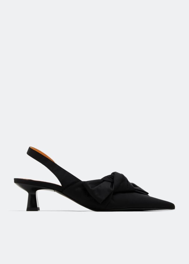 

Туфли GANNI Soft Bow slingback pumps, черный