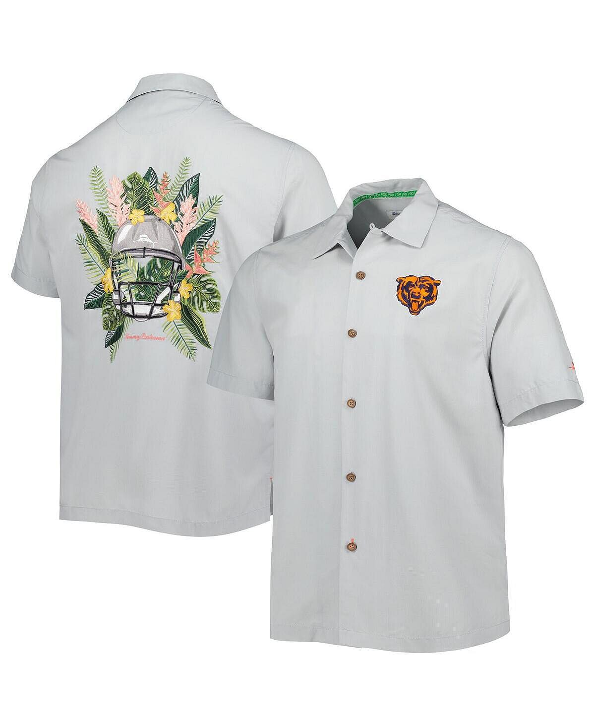 

Мужская серая рубашка chicago bears coconut point frondly fan camp islandzone на пуговицах Tommy Bahama, серый