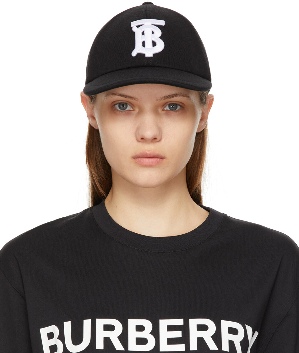 

Бейсболка из хлопкового джерси черного цвета с монограммой Burberry