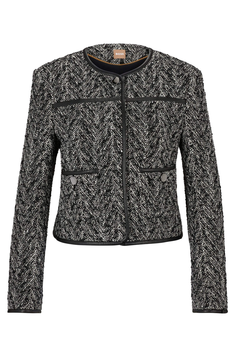 

Жакет Boss Cotton Blend With Piping, черный/белый