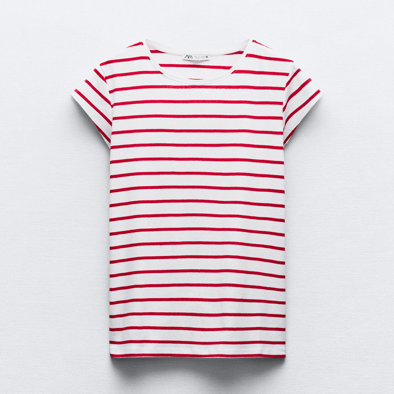 

Футболка Zara Short Sleeve Cotton, красный/белый