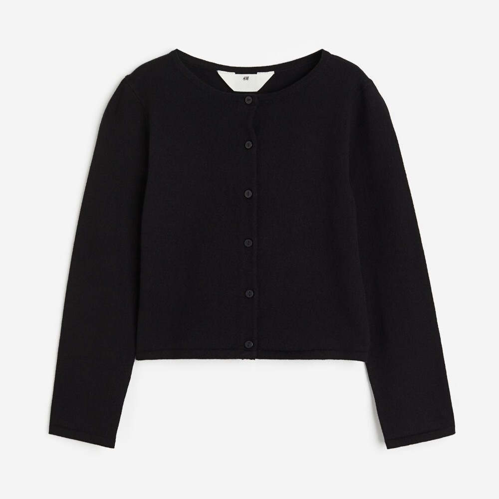 

Кардиган H&M Kids Fine-knit Cotton, черный