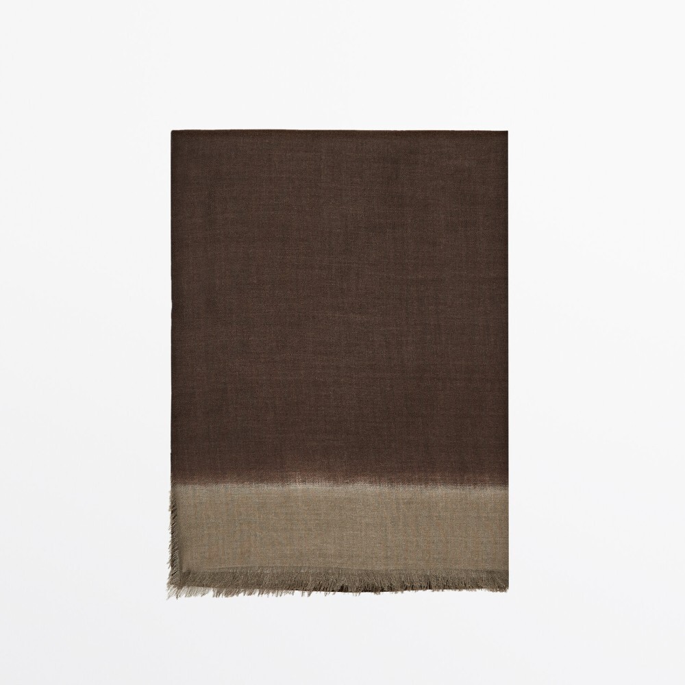 

Шарф Massimo Dutti Contrast, коричневый
