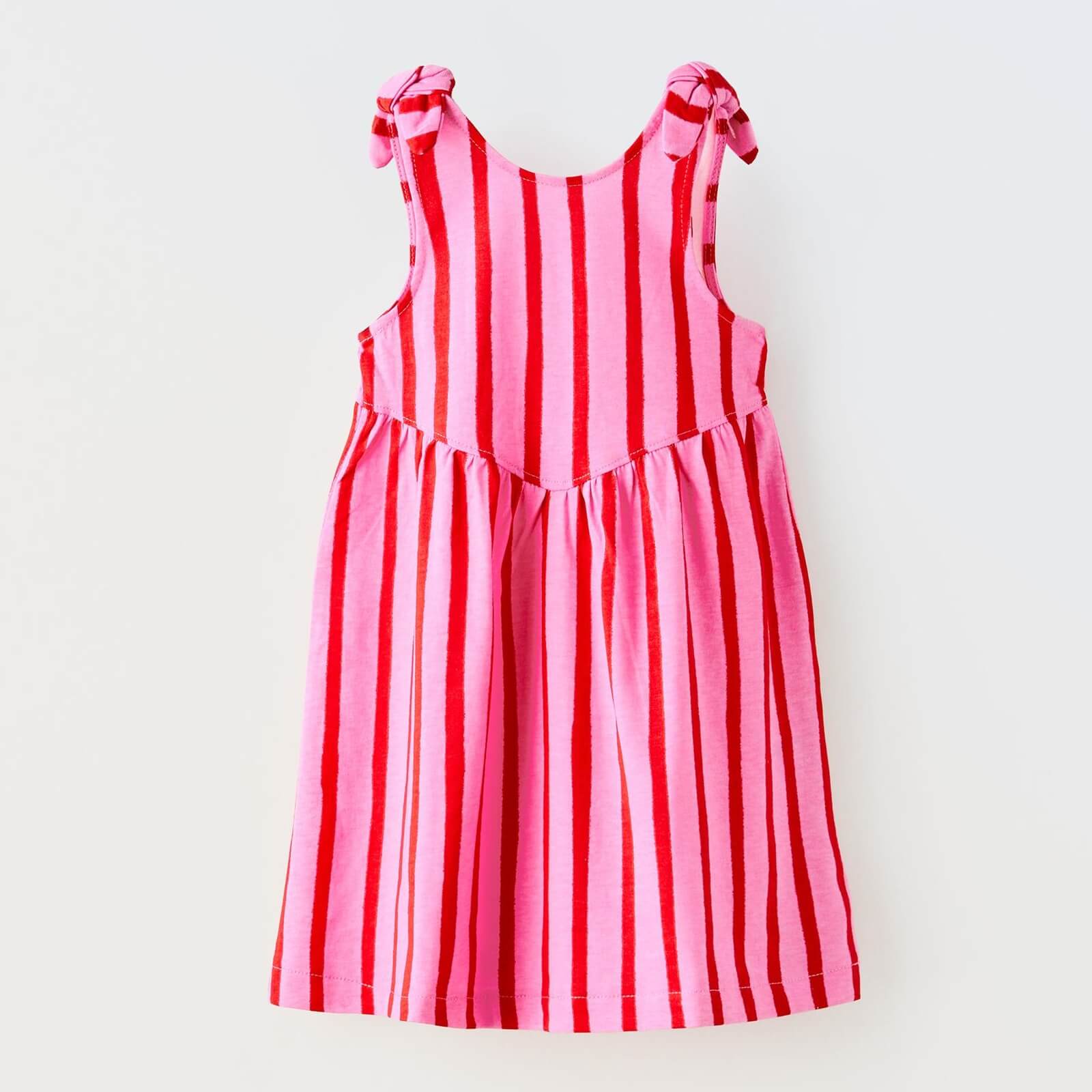Платье Zara Striped With Knot, розовый/красный
