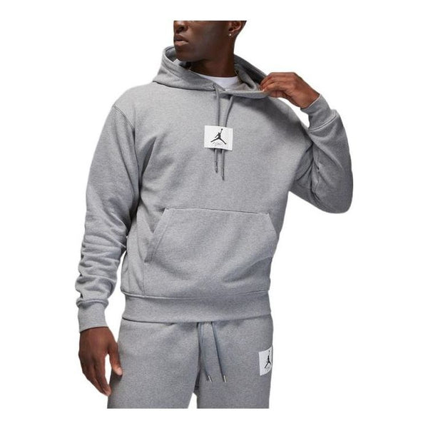 two tone oriental letter print drawstring hoodie Худи Jordan Drawstring Knit Hoodie Men's Grey DQ7339-091, серый