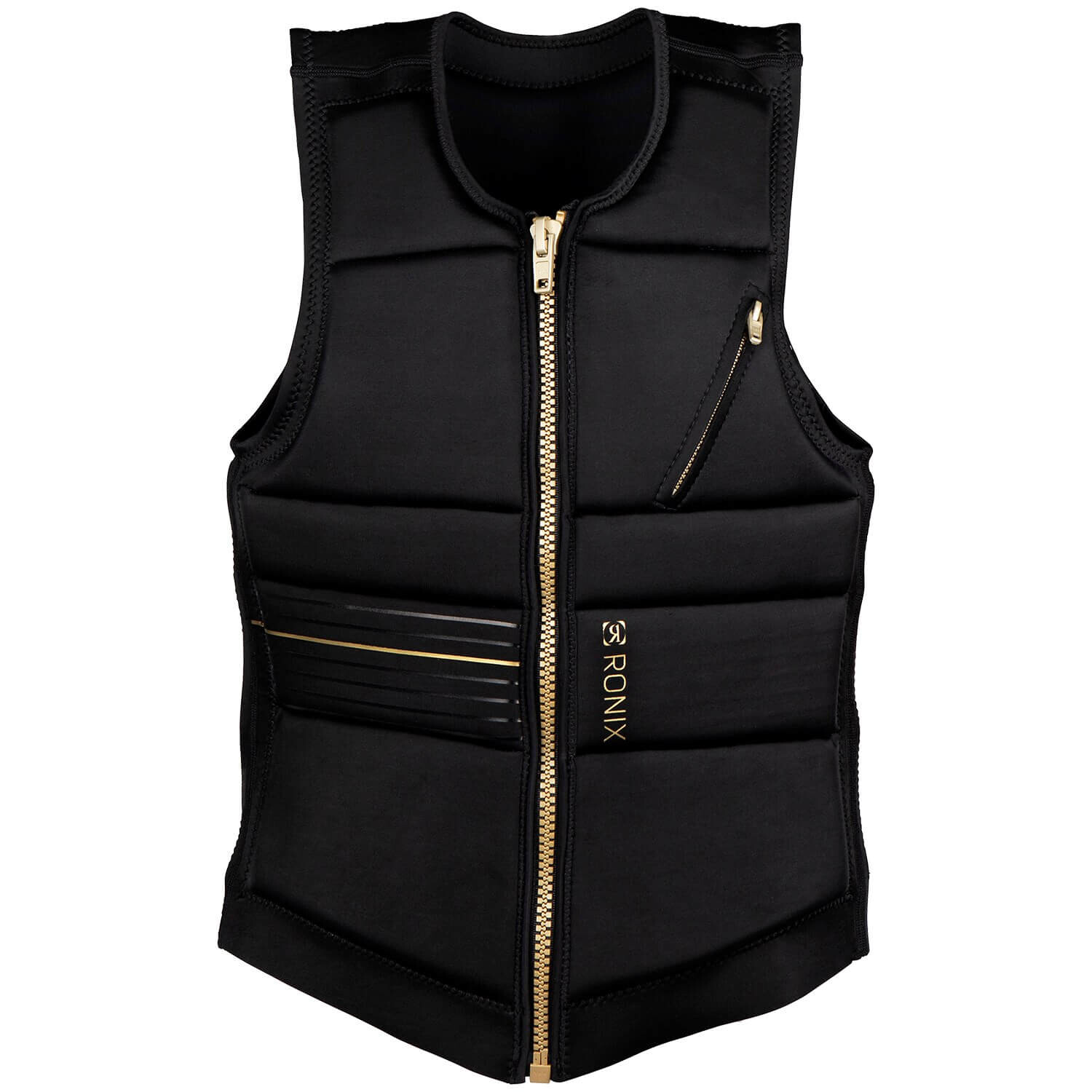 

Жилет для вейкбординга Ronix Rise Athletic Cut Impact Women's 2023, черный/золотистый