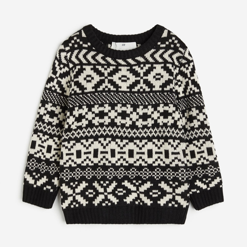 Свитер H&M Jacquard-knit, черный