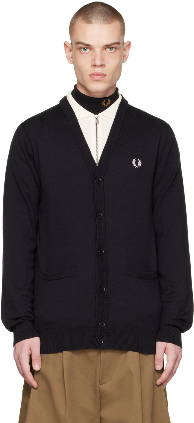 

Черный классический кардиган Fred Perry
