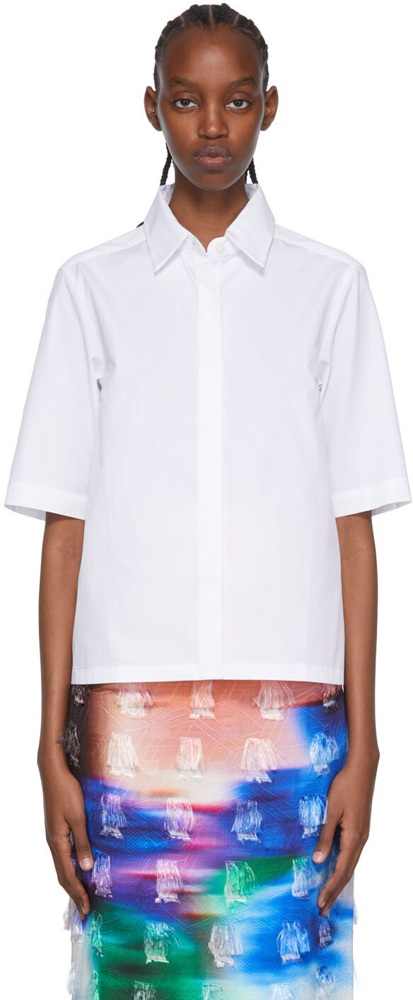 

Белая хлопковая рубашка Dries Van Noten