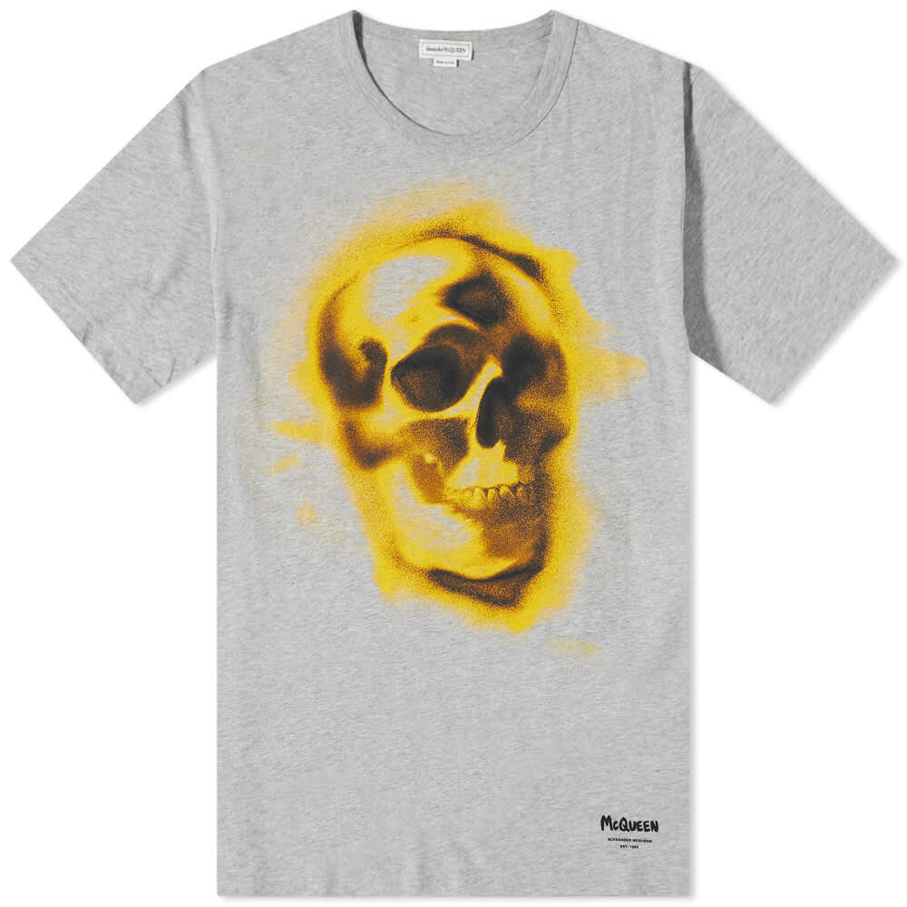

Футболка Alexander McQueen Skull Stencil Print Tee, Серый