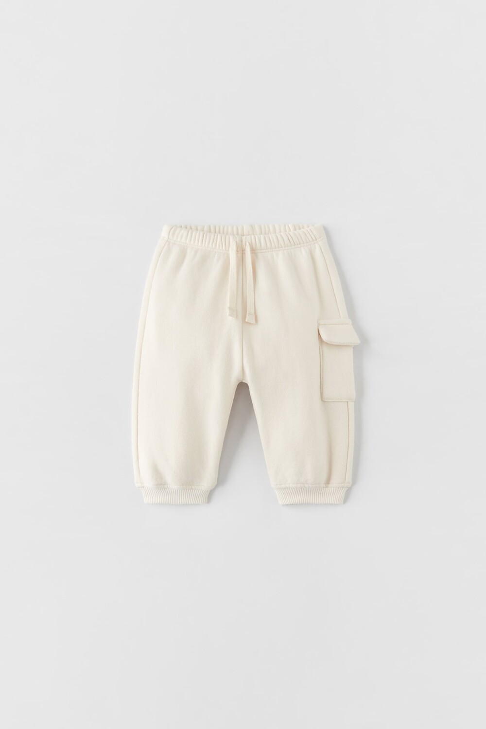 

Плюшевые брюки карго ZARA, светлый экру