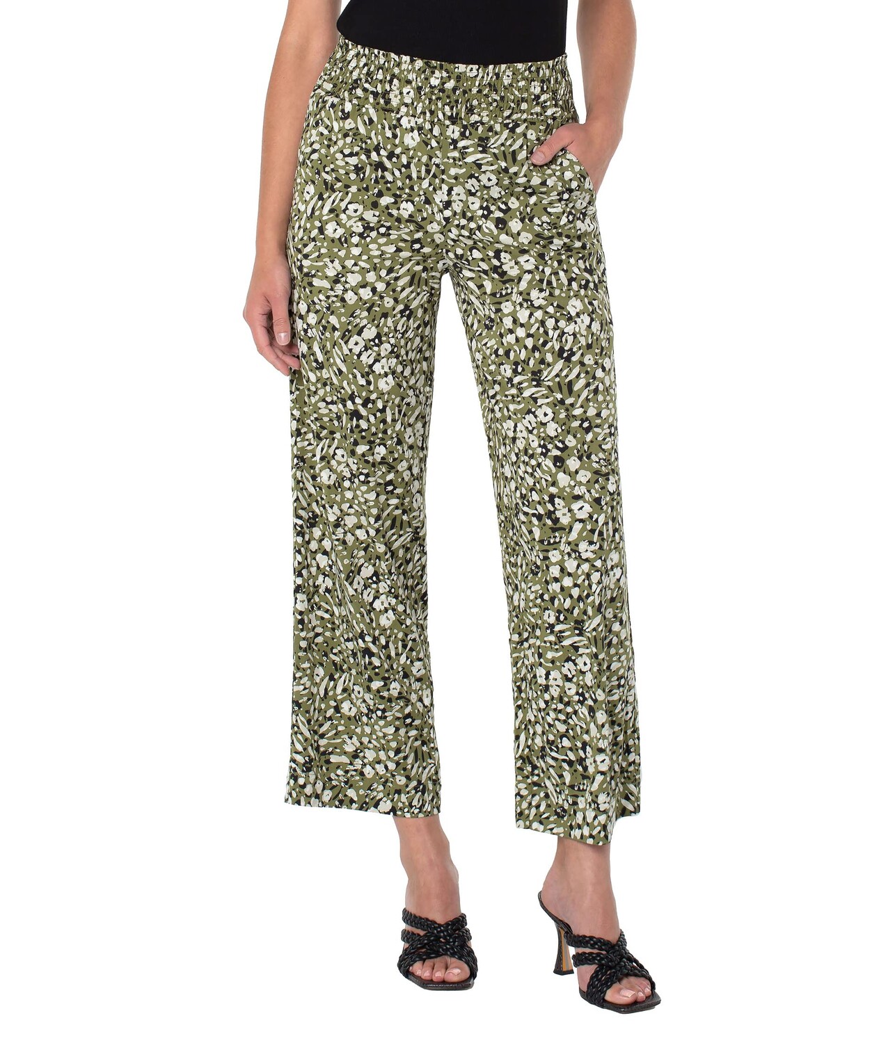 

Брюки Liverpool, Smocked Waist Crop Wide Leg