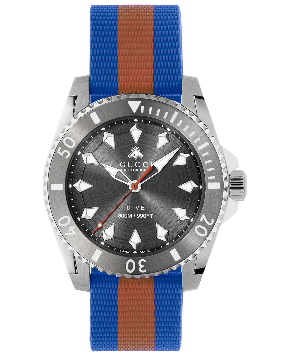Мужские швейцарские автоматические часы для дайвинга с красным и синим каучуковым ремешком, 40 мм Gucci серьги blue red