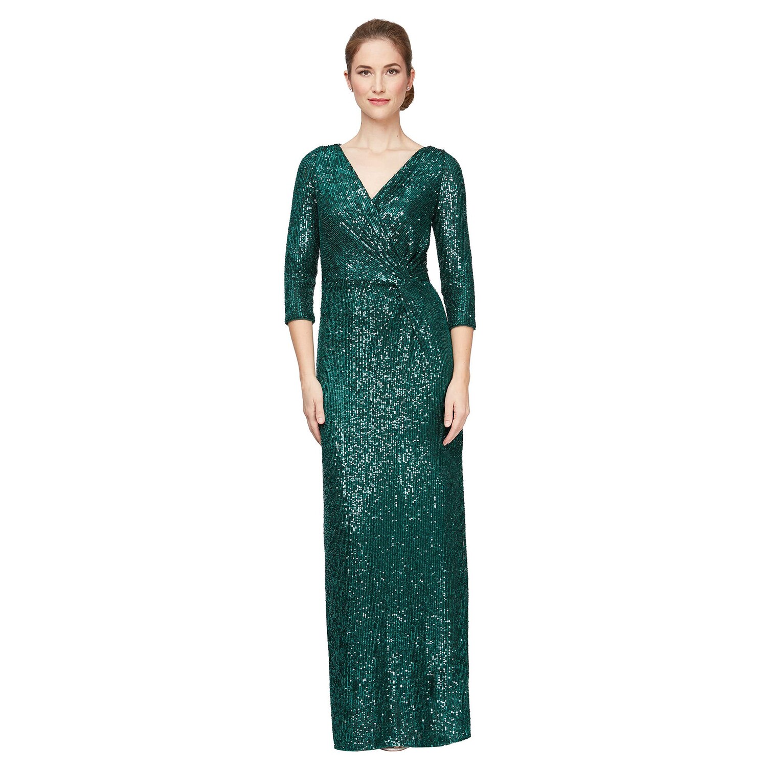 

Платье Alex Evenings, Long Sequin Column Dress with Knot Front Detail