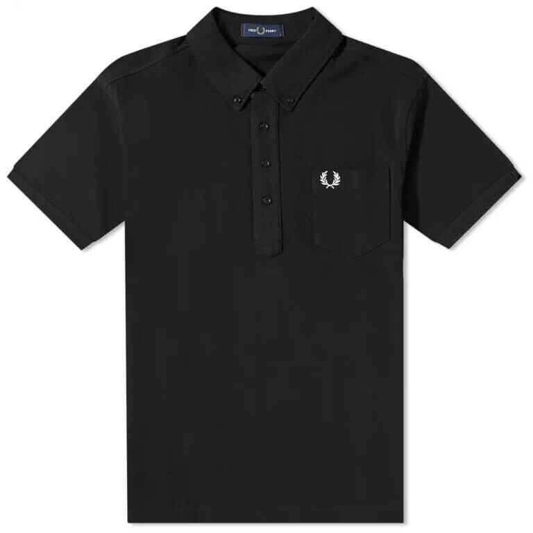 

Поло Fred Perry с воротником на пуговицах, черный