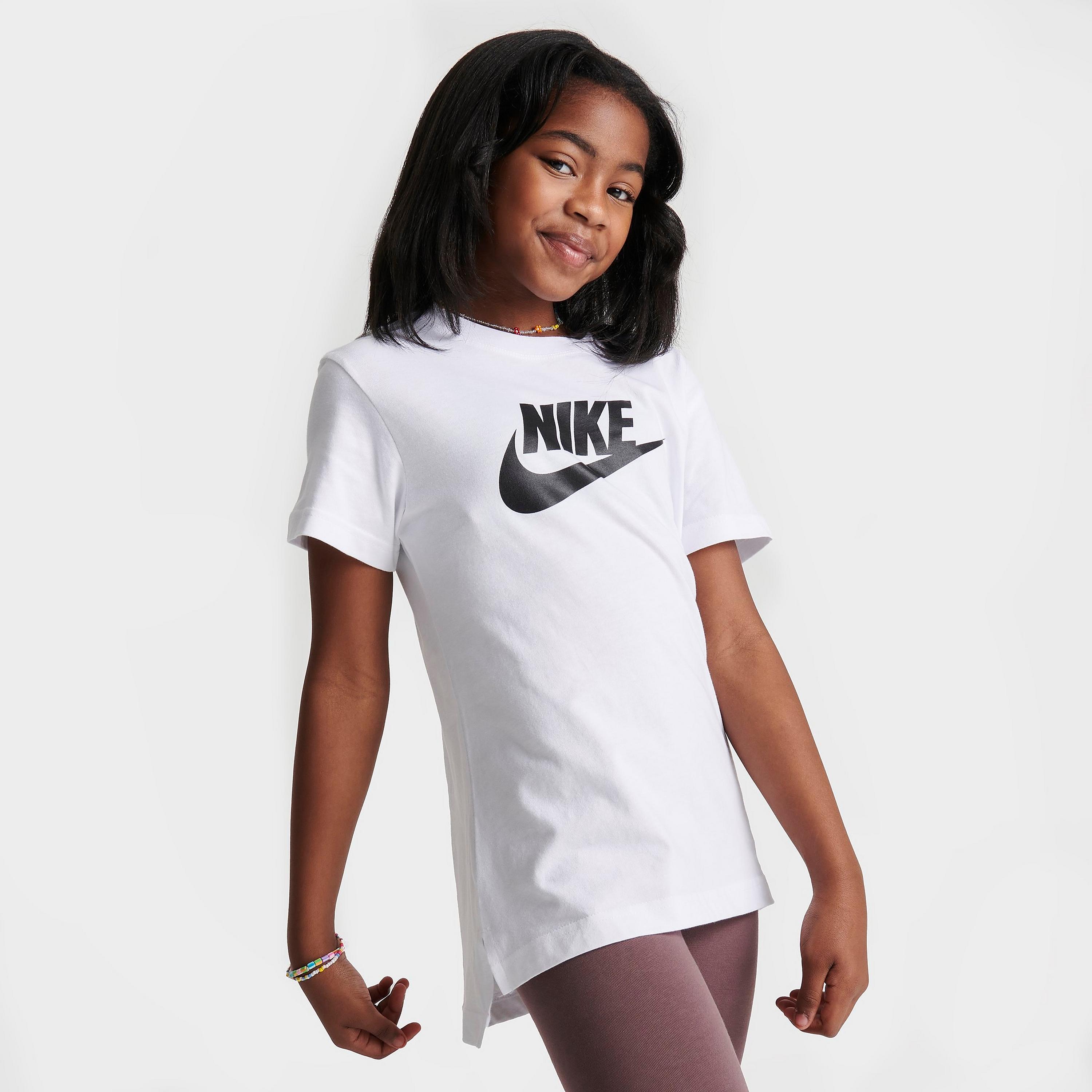 Футболка Nike Sportswear Basic Futura для девочек, белый – заказать с  доставкой из-за рубежа через онлайн-сервис «CDEK.Shopping»