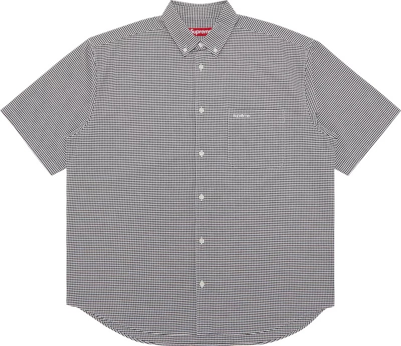 Рубашка Supreme Loose Fit Short-Sleeve Oxford, серый хлопковая оксфордская рубашка mango белый